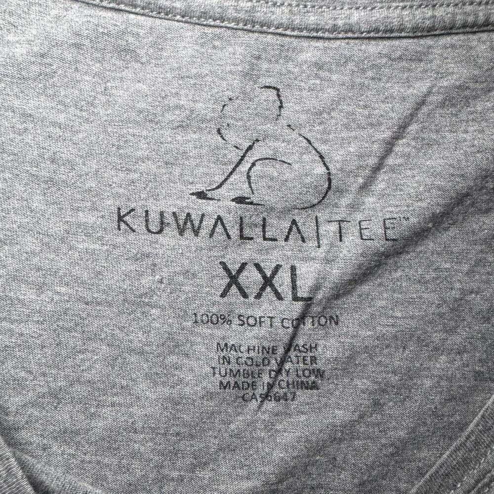 KUWALLA Tee Men's Basics Solid Heather Grey Crewneck T-Shirt — XXL - Picture 5 of 5